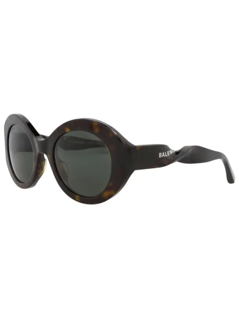 New Balenciaga Women's Sunglasses Round Oval Acetate Frame Havana Havana Green